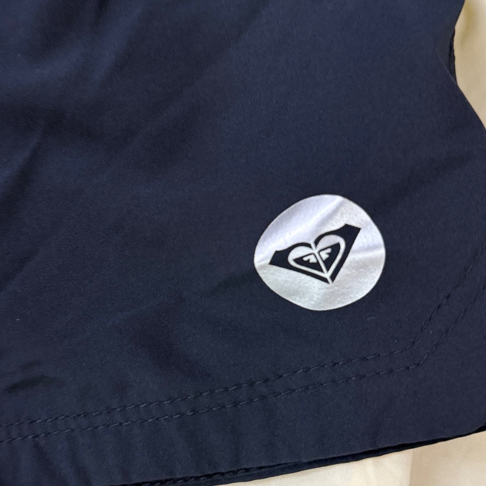 Roxy Women's Athletic Shorts - Black, Cream, and Purple - Picture 2 of 7